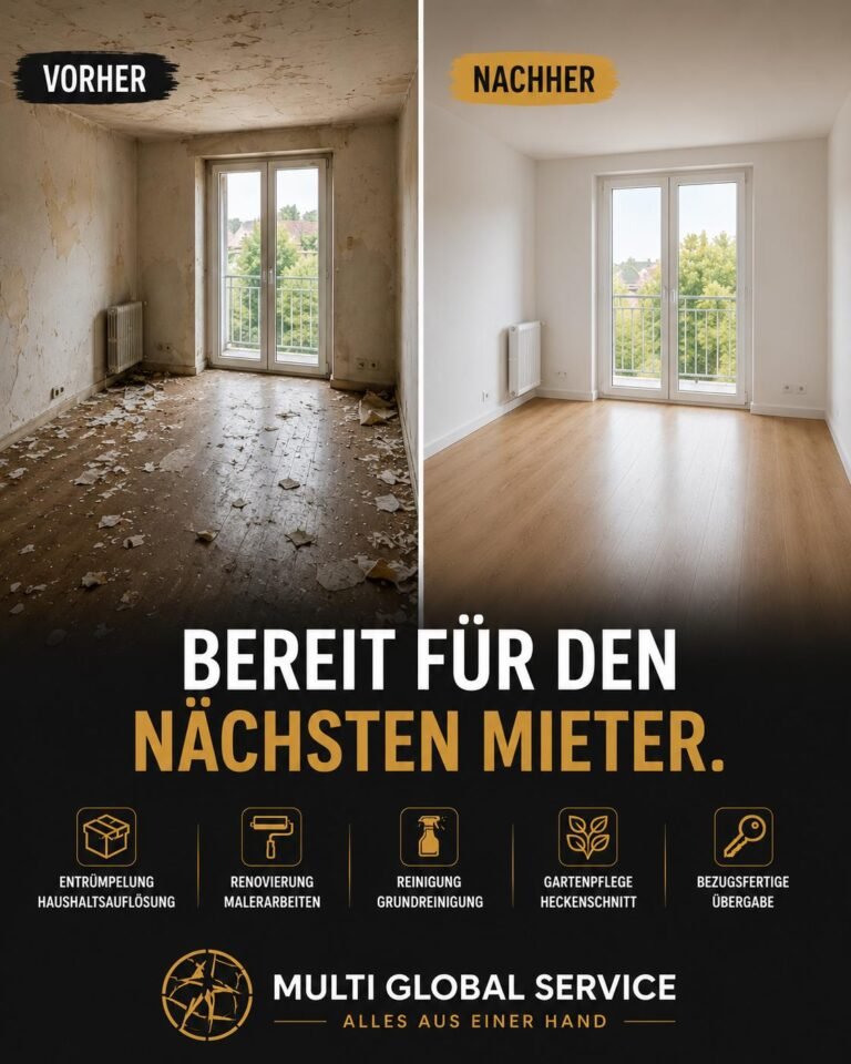 Wohnungsrenovierung und Komplettreinigung vor und nach der Sanierung in Bremen und Bremerhaven.