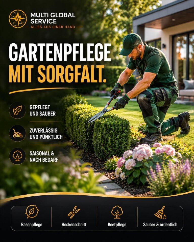 Gartenpflege und Heckenschnitt in Bremen und Bremerhaven: Professionelle Rasen- und Beetpflege.