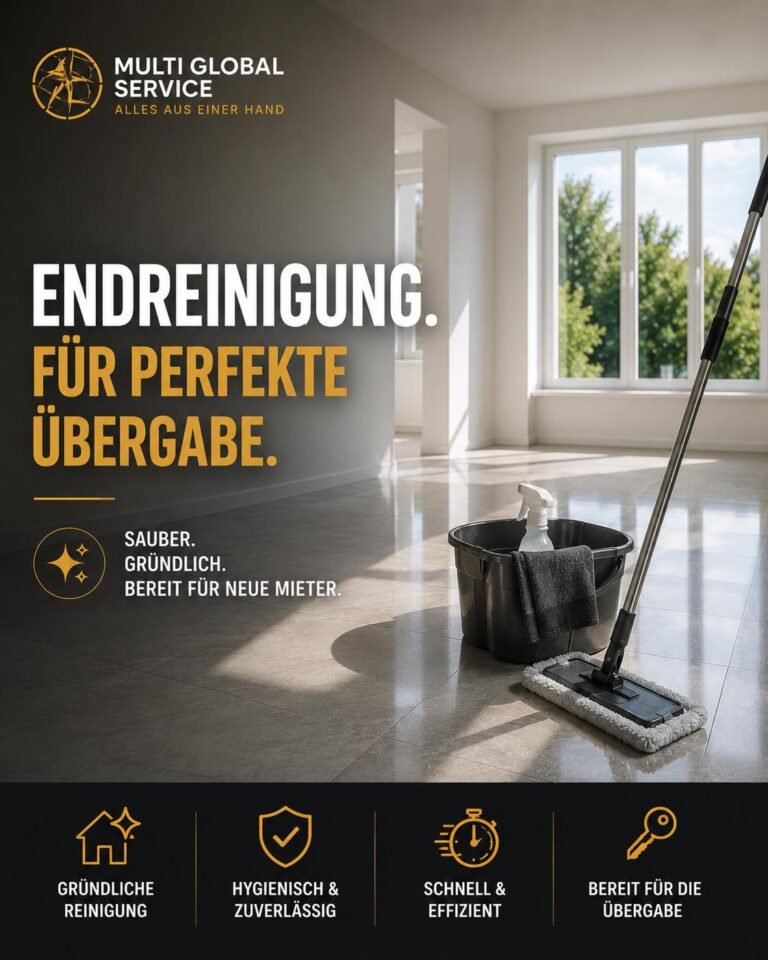 Endreinigung und Wohnungsabgabe in Bremen und Bremerhaven: Gründliche Säuberung für neue Mieter.